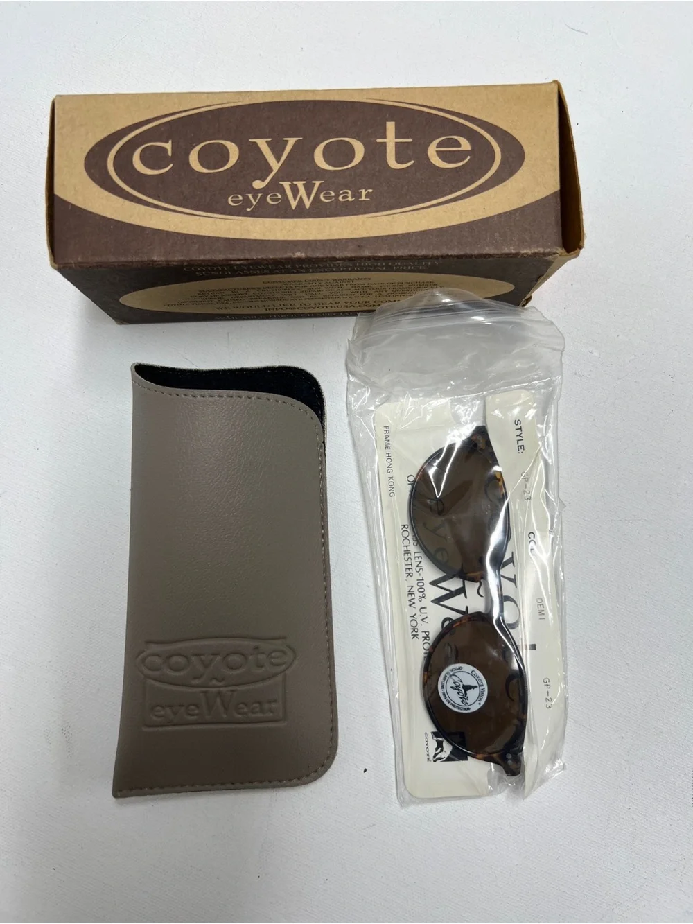 Vintage Coyote Vision GP-23 Tortoise Sunglasses Brown Lens NOS w Box
